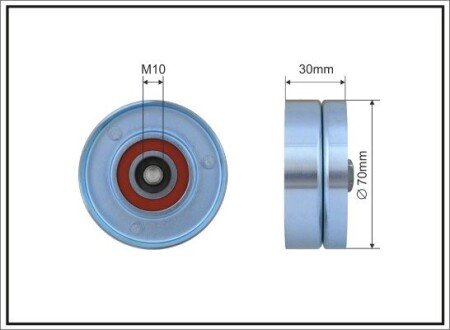 70x8x30 metal Ролик поліклинового паска VW LT II 2.8D TDI AUH, BCQ 97-07 caffaro 500228