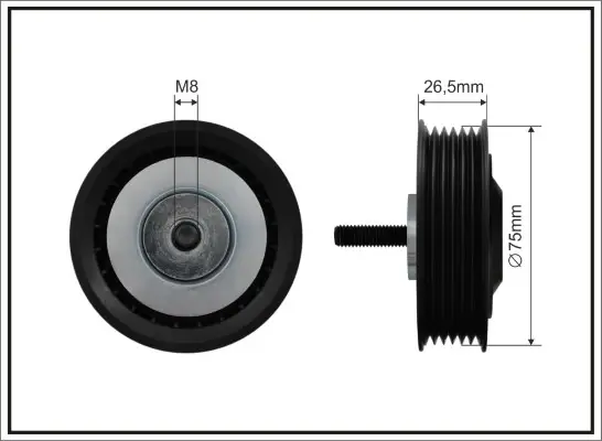 (75x8x23 Ролік VW LT 28-46 2.5TDI 99-, SDI 96-) caffaro 8799