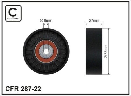 (75x8x27) Натяжник паска Audi A4, A6, A8, Q7 2.7TDI/3.0TDI 11.04- caffaro 287-22