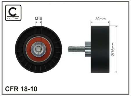76x10x30 Ролік паска Ford Fiesta 00-, Focus II 1.8 DI/TDCi/TDDi 05- caffaro 18-10
