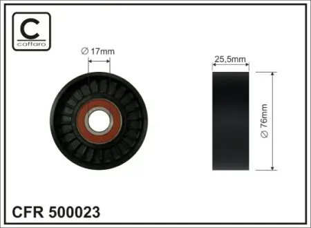 76x17x26 Натяжний ролик Renault 1.8/2.0 16V 01- Laguna/Espace/Megane caffaro 500023 Сеат Леон
