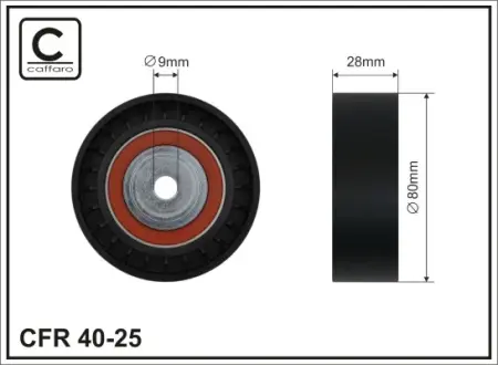 80x10x28 Ролiк направляющий Bmw 530/540/730/740 (E34/32) caffaro 4025