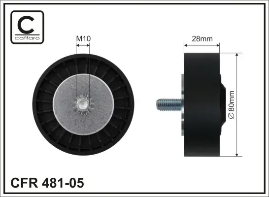 80x10x28 Ролик паска приводного BMW 2.0i-3.5i caffaro 481-05