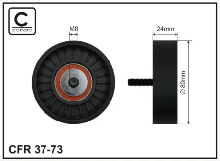 80x8x24 Ролик обвідний паска привідного BMW 3/5/7 1.8/2.5 TDS 01.95- Caffaro 3773