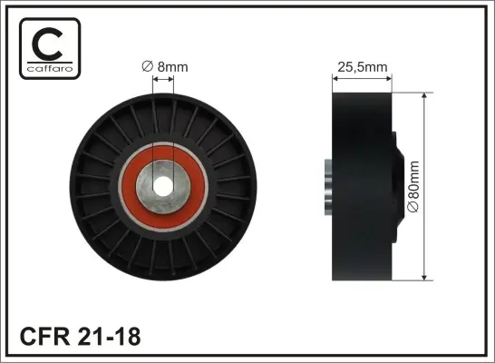 80x8x25,5 Натяжний ролик паска DB 124,201 M102 (гладкий) caffaro 2118