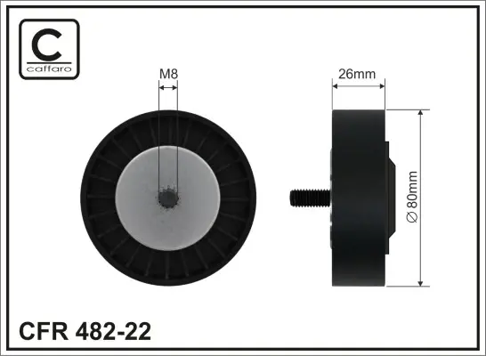 80x8x26 Ролик направляючий паска клинового BMW X5/X6 3.0D 07- caffaro 48222