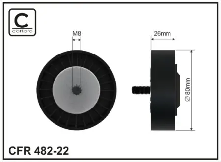 80x8x26 Ролик направляючий паска клинового BMW X5/X6 3.0D 07- caffaro 48222