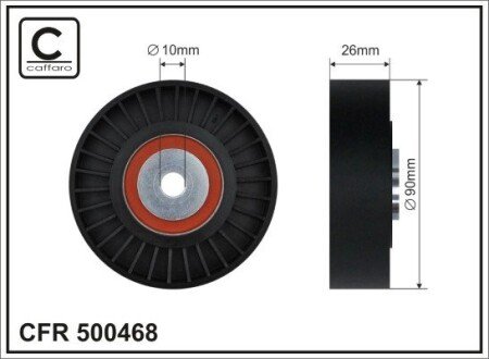 (90x10x26) Ролик паска генератора VW Crafter 30-35, 30-50 2.5TDI 04.06- caffaro 500468 на Фольксваген Крафтер