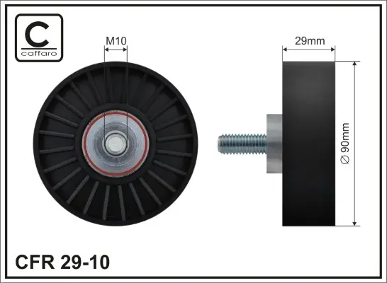 90x10x29,5 Ролик (пластик) паска Ford 1.8TDCI 99- + AC caffaro 2910