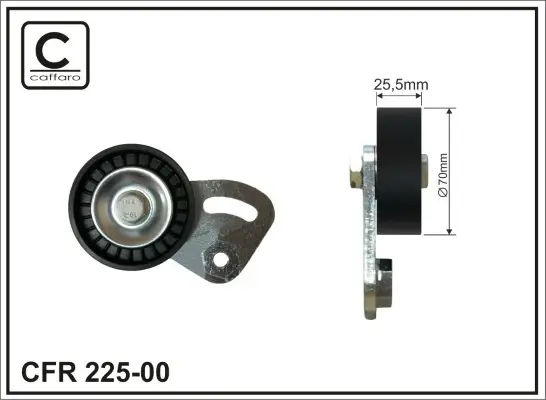 Ролик натяжний з планкою 70X25.5 BMW 3 (E36), 5 (E39), 7 (E38) 1.7D/2.5D 01.95-05.04 Caffaro 225-00 (фото 1)