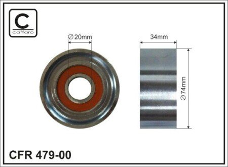 Ролик натяжного механизма, OM904-906 4.3-6.4D (74x34mm) caffaro 47900