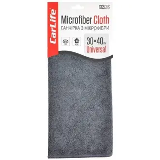 Ганчірка з мікрофібри сіра, 30х40 см carlife CC936