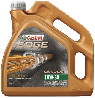 4л EDGE SUPERCAR 10W-60 Олива синт. ACEA A3, B3, B4. API SN/CF, BMW M-Models, VW 501.01, 505.00 castrol EDGE106-4X4S