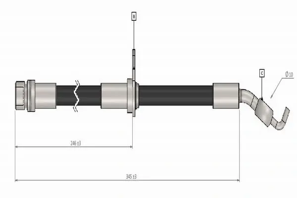 Шланг тормозной задний cavo C900957A