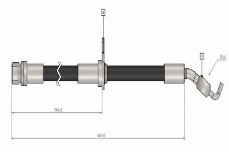 Шланг тормозной задний cavo C900 957A на Тойота Аурис