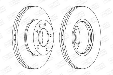 Передній гальмівний (тормозний) диск champion 562190CH1
