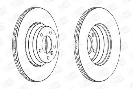 Вентилируемый тормозной диск champion 562395CH1