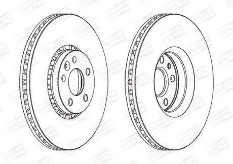 Вентилируемый тормозной диск champion 562672CH1