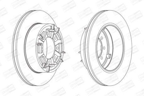 Задній гальмівний (тормозний) диск champion 567128CH1