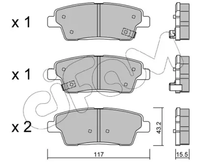 HYUNDAI Гальмівні колодки задн. GENESIS 3.0, 3.8 14- CIFAM 82211400