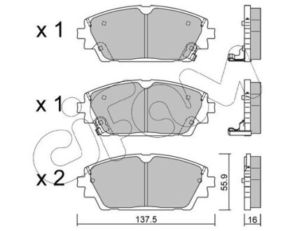 Тормозні (гальмівні) колодки cifam 82212370 на Рено Гранд Сценик