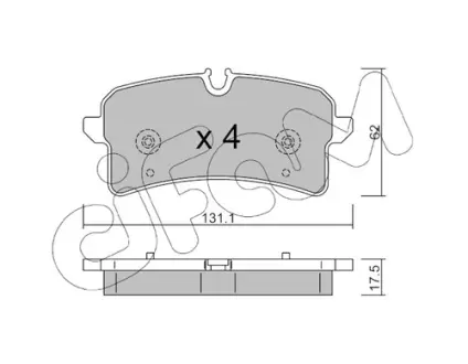 AUDI колодки гальм. задн. A6 C7 Avant (4G5, 4GD) RS6 performance quattro 15-18, A7 Sportback (4GA, 4GF) RS7 quattro 13-18 CIFAM 822-1261-0