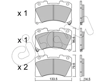 TOYOTA Комплект гальмівних колодок передні YARIS (_P21_, _PA1_, _PH1_) 1.6 GR 4WD (GXPA16) 20- CIFAM 82212880 Тойота Ярис
