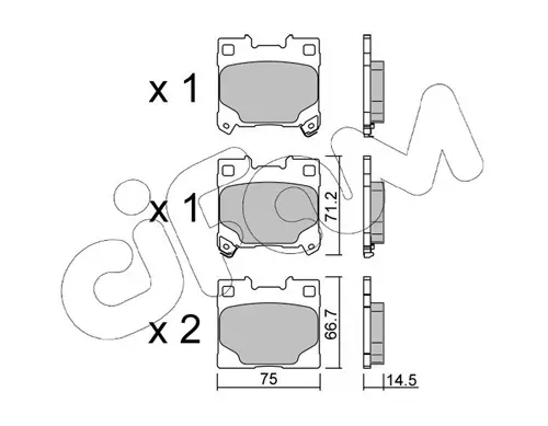 TOYOTA Комплект гальмівних колодок задні YARIS (_P21_, _PA1_, _PH1_) 1.6 GR 4WD (GXPA16) 20- CIFAM 82212890