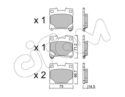 TOYOTA Комплект гальмівних колодок задні YARIS (_P21_, _PA1_, _PH1_) 1.6 GR 4WD (GXPA16) 20- CIFAM 82212890 Тойота Ярис
