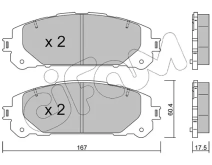 TOYOTA Комплект гальміних колодок передні RAV 4 V (_A5_, _H5_) 2.5 Hybrid (AXAH52) 18- CIFAM 82213670