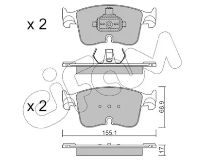 VW Комплект гальмівних колодок передні CADDY CALIFORNIA V Camper (SBB, SBJ) 2.0 TDi BMT 20- CIFAM 82213830