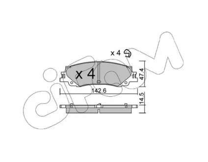 TOYOTA Комплект гальмівних колодок задні LAND CRUISER 300 (_J3_) 3.3 (FJA300) 21-, LEXUS LX (_J3_) 600 AWD (VJA310) 21- CIFAM 82214020 Тойота Тундра