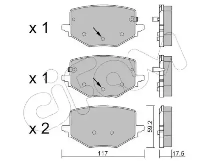 RENAULT Комплект гальмівних колодок задні AUSTRAL E-TECH 200 Hybrid (HGM2) 22-, NISSAN X-TRAIL IV (T33) 1.5 VC-T Mild Hybrid 22- CIFAM 82214090