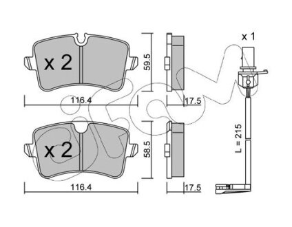 Задние тормозные колодки cifam 8229550K на Ауди А4 б8