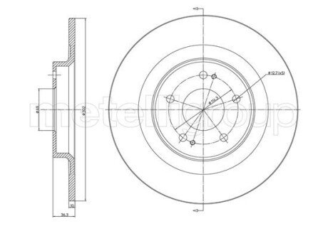 CITROEN диск гальм. передній C4 Aircross, MITSUBISHI ASX cifam 8001521C на Митсубиси ASX