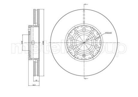 Диск тормозной перед.(вентил.) VW Passat AUDI 100/A4/A6 SKODA cifam 800262C