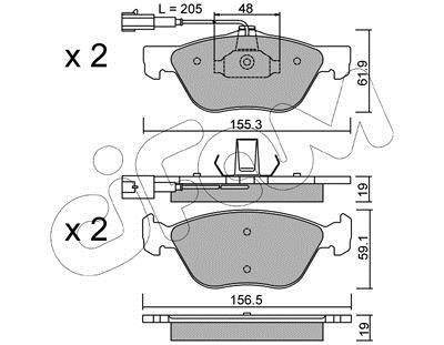 Передние тормозные колодки cifam 822-083-0