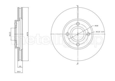 FORD диск гальм. передн. ECOSPORT 13- cifam 800-1768C на Форд Экоспорт