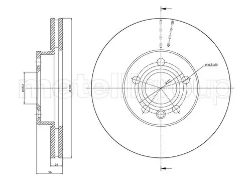 FORD Гальмівний диск передн. GALAXY I 1.9 95-, 2.0 95-, 2.3 97-, SEAT, VW CIFAM 800736C (фото 1)