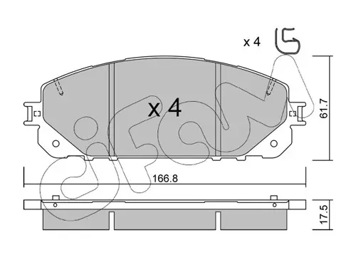 JEEP К-т гальмівних колодок Cherokee 13- CIFAM 82210000