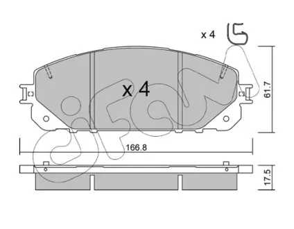 JEEP К-т гальмівних колодок Cherokee 13- CIFAM 82210000 Jeep Cherokee