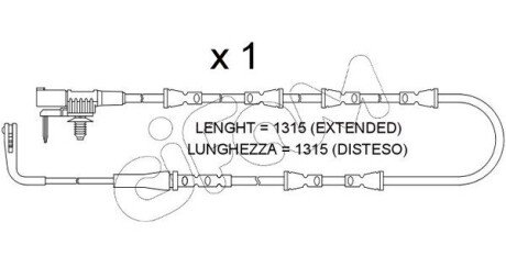 LAND ROVER Датчик зносу гал. колодок (перед) DEFENDER 20-, DISCOVERY 2.0 16- cifam SU389