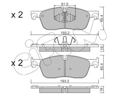 LAND ROVER К-т передн. гальм. колодок Discovery Sport 2,0-2,2 14-, Range Rover Evoque 2,0-2,2 11- CIFAM 82211230 Рендж (ленд) ровер