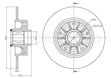 RENAULT Диск торм.с подшипн.задний Clio IV,Fluence,Megane III,Grand Scenic 09- cifam 8001241 на Рено Megane