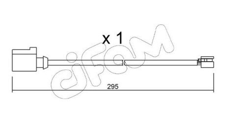 VW датчик зносу передніх гальмівних колодок Touareg 3,0-4,2 10-. cifam SU.273 на Фольксваген Туарег