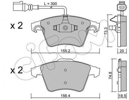 Передні тормозні (гальмівні) колодки cifam 822-552-2