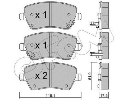 Передние тормозные колодки cifam 822-485-2