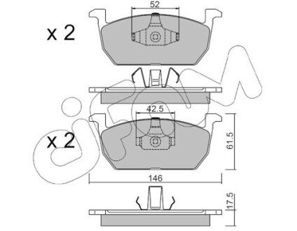 Передние тормозные колодки cifam 822-1214-0 на Шкода Kamiq