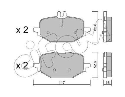 Колодки ручного (стоячого) тормоза cifam 822-1359-0 на Мерседес C-Class w206