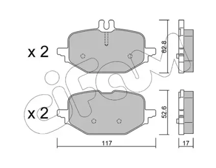 Колодки ручного (стоячого) гальма CIFAM 822-1359-1